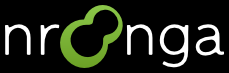 A white foreground Nroonga logo